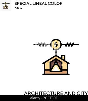 Architecture and city Special lineal color icon. Illustration symbol ...