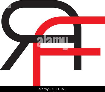 letter rf linked colorful linear geometric design symbol logo vector Stock Vector