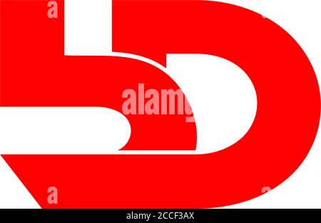 letter bd symbol linked geometric design logo vector Stock Vector
