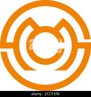 letter s m c symbol circle geometric line logo vector Stock Vector