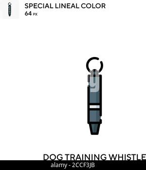 Dog training whistle Special lineal color icon. Illustration symbol design template for web mobile UI element. Stock Vector