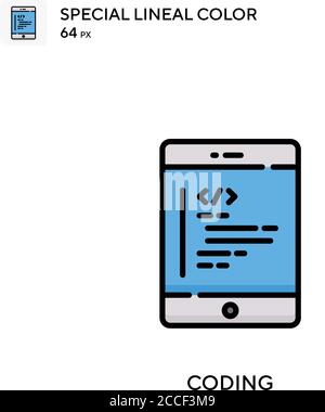 Coding Special lineal color icon. Illustration symbol design template for web mobile UI element. Stock Vector