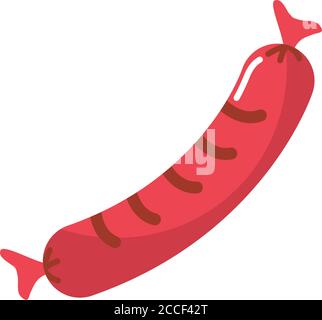 sausage icon over white background, flat style, vector illustration Stock Vector