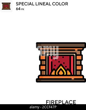 Fireplace Special lineal color icon. Illustration symbol design ...