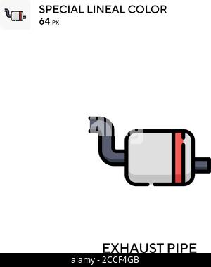 Exhaust pipe Special lineal color icon. Illustration symbol design template for web mobile UI element. Stock Vector