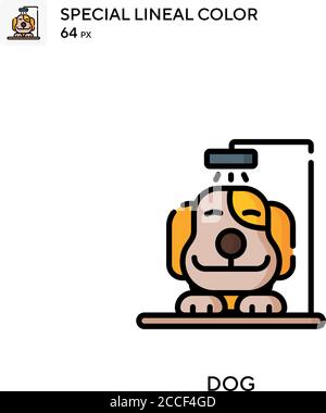 Dog Special lineal color icon. Illustration symbol design template for ...