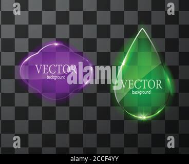 Glass vector button plane. Easy editable background Stock Vector