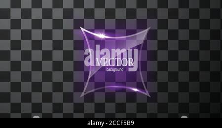 Glass vector button plane. Easy editable background Stock Vector