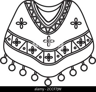 Mexican Poncho Page Coloring Pages