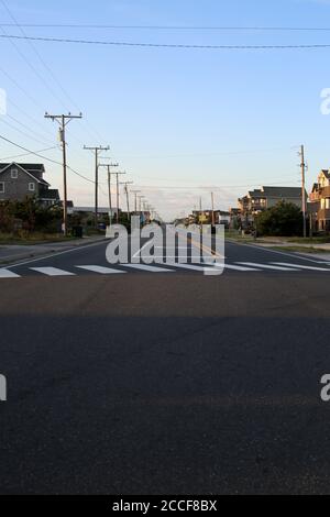 An Empty Street In The Outer Banks Of North Carolina Stock Photo