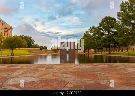 Oklahoma National Memorial and Museum located in downtown Oklahoma City on the former site of the Alfred P. Murrah Federal Building, which was destroy Stock Photo