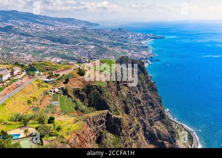 Cabo Girão, the second highest cliff in the world (580 meters) .Madeira, Portugal Stock Photo