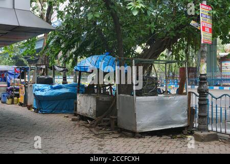 Kolkata, West Bengal, India - 22nd May 2020 : Street retail shops are under lockdown to stop spread of covid 19, corona virus in the state. Westbengal. Stock Photo