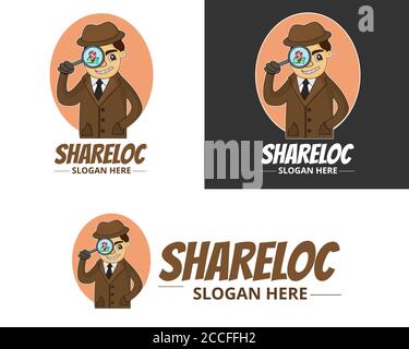 Illustration vector design of share location logo with detective concept Stock Vector