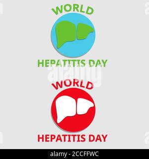 Illustration vector design of World Hepatitis Day. The concept design is a earth belongs to island which formed a liver. Stock Vector