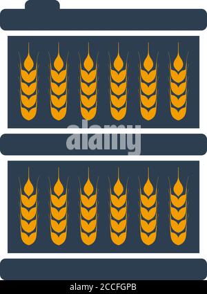 Barrel With Wheat Symbols Icon. Flat Color Design. Vector Illustration. Stock Vector