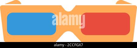 3d Goggle Icon. Flat Color Design. Vector Illustration. Stock Vector