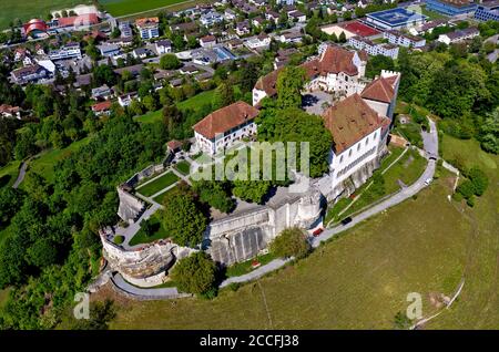 Lenzburg Castle, Lenzburg City, Canton of Aargau, Switzerland Stock Photo
