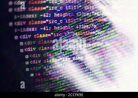 Programming code abstract technology background of software developer and Computer script. Stock Photo