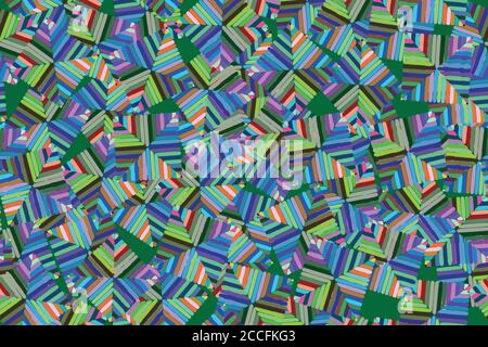 Abstract Color Elements Seamless Pattern 3D Illustration Stock Vector