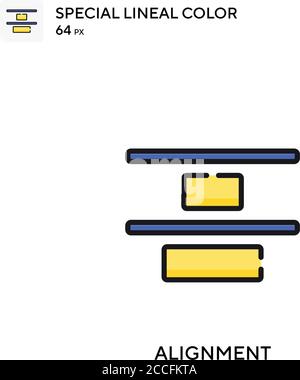 Alignment Special lineal color icon. Illustration symbol design template for web mobile UI element. Stock Vector