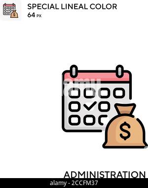 Administration Special lineal color icon. Illustration symbol design template for web mobile UI element. Stock Vector