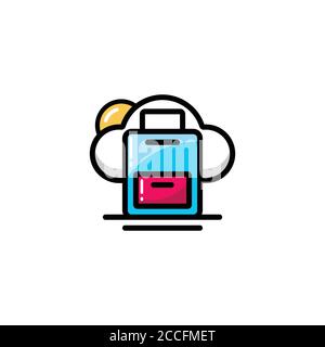 Travel bag icon - Suitcase, travel and tourism concept, holiday icon Stock Vector