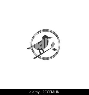 bird leaf logo vector icon template download line art outline Stock ...