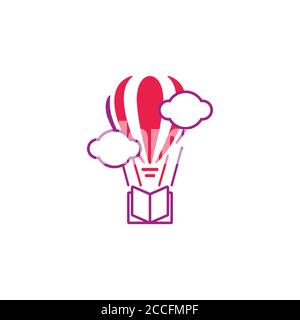 Hot air balloon icon, modern minimal flat design style symbol. Vector ...