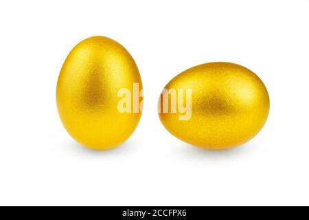 Golden egg isolated on at the background Stock Photo