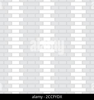 Brickwork texture seamless pattern. Decorative appearance of English brick bond. Cruciform masonry design. Seamless monochrome vector illustration. Stock Vector
