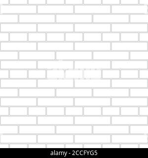 Brickwork texture seamless pattern. Simple appearance of English brick bond. Garden wall masonry design. Seamless monochrome vector illustration. Stock Vector