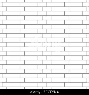 Brickwork texture seamless pattern. Simple appearance of Silesian brick bond. Traditional masonry design. Seamless monochrome vector illustration. Stock Vector