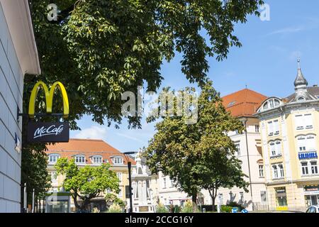 Klagenfurt, Austria. August 2020.  A view of Mc Cafè sign on the street in the city center Stock Photo