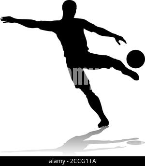 Soccer Football Player Silhouette Stock Vector