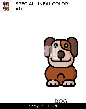 Dog Special lineal color icon. Illustration symbol design template for ...
