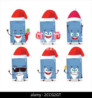 Santa Claus emoticons with locker cartoon character Stock Vector