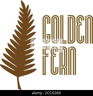 Golden Fern Logo Stock Photo