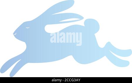 Cute blue rabbit design, Animal zoo life nature and character theme Vector illustration Stock Vector