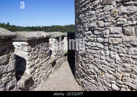 View of the gallery around the walls of the Kokorin castle in the Czech Republic. Stock Photo