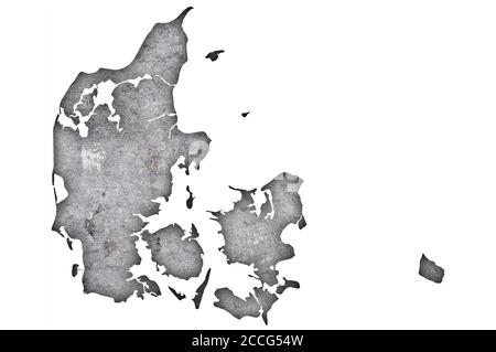 Map of Denmark on weathered concrete Stock Photo - Alamy