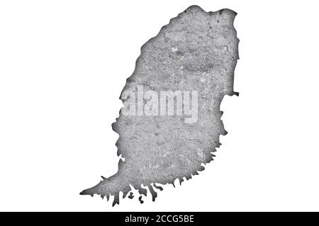 Map of Grenada on weathered concrete Stock Photo - Alamy