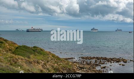 Cruise Liners in Weymouth Bay Stock Photo