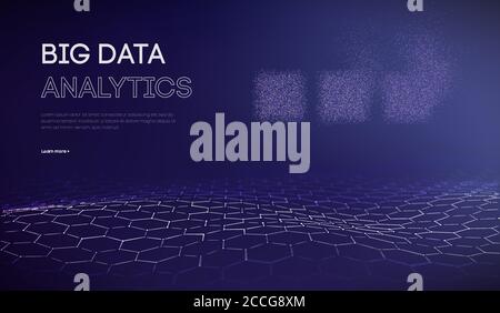 Business inteligence technology background. Binary code algorithms deep learning. Virtual reality analysis. Data science learning machine. Artificial Stock Vector