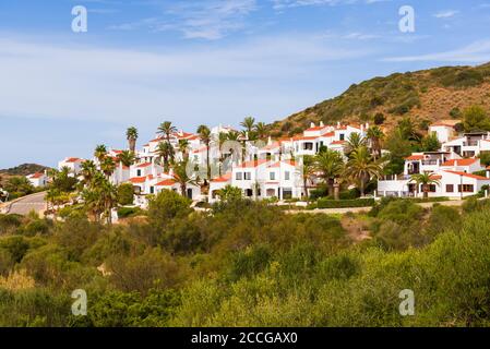 Menorca island in Spain - traditional Spanish summer villas on the hill Stock Photo