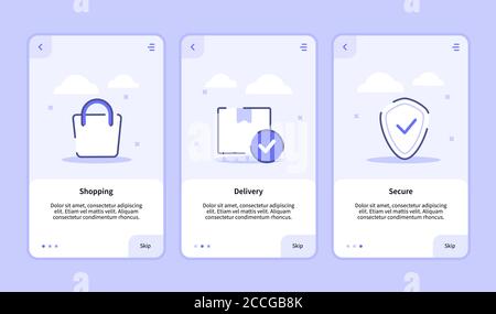 Branding onboarding mobile app page screen vector template. Brand book ...