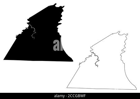 McCreary County, Kentucky (U.S. county, United States of America, USA, U.S., US) map vector illustration, scribble sketch McCreary map Stock Vector