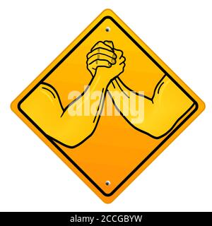 Arm wrestling banner - vector illustration Stock Vector