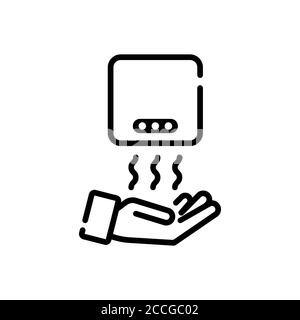 Hand dryer icon. Vector on isolated white background. EPS 10 Stock Vector