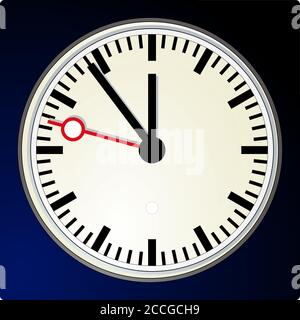 Clock isolated on black background. Vector illustration Stock Vector
